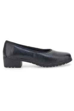 Scarpe comode nere in pelle con tacco basso e memory foam Pittarello 11574