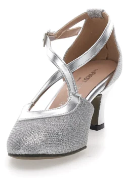 Scarpe da Ballo Argento con Tomaia Glitterata Made in Italy THE FIRST DANCE 5555