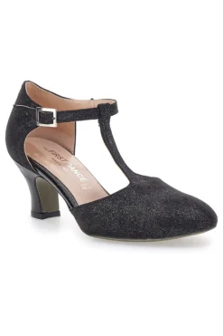 Scarpe da ballo nere con cinturino e tacco medio The First Dance 6334