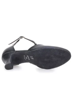 Scarpe da ballo nere con cinturino a T e suola in pelle Mon dieu 112