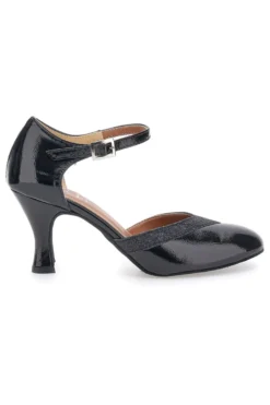 Scarpe da ballo nere vernice con cinturino e suola in pelle Mon Dieu Musique 211