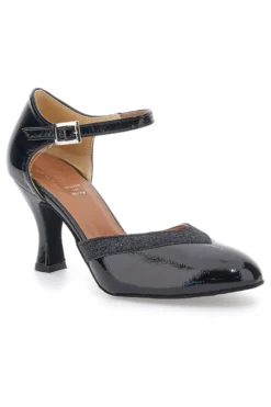 Scarpe da ballo nere vernice con cinturino e suola in pelle Mon Dieu Musique 211
