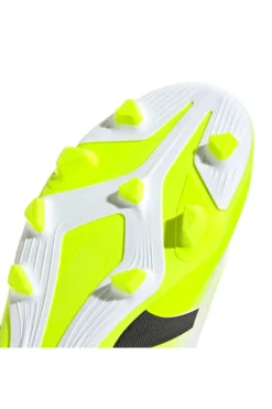 Scarpe da calcio bianche con dettagli giallo fluo Adidas Predator Club FG/MG J