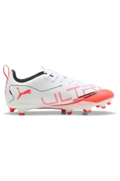 Scarpe da Calcio Bianche e Rosse Puma ULTRA 5 PLAY FG/AG Jr