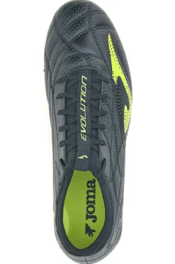 Scarpe da calcio nere con tacchetti FG e dettagli lime Joma Evolution 2531 Firm Ground