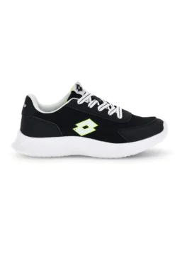 Scarpe da fitness nere con inserti gialli e Air Memory Foam Lotto Run 90 Amf Jr