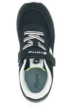 Scarpe da ginnastica nere e bianche con chiusura a strappo e memory foam Lotto RUN 90 AMF CL S