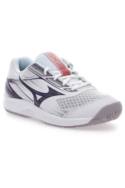 Scarpe da Pallavolo Bianche con Dettagli Viola Mizuno Cyclone Speed 4