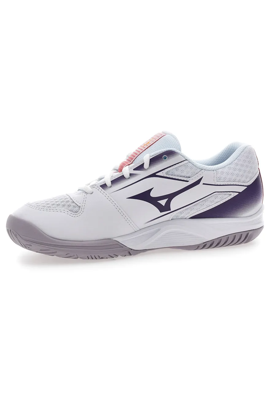 Scarpe da Pallavolo Bianche con Dettagli Viola Mizuno Cyclone Speed 4