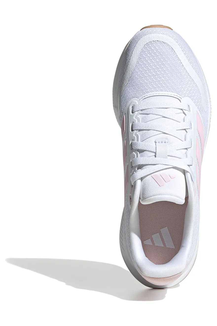 Scarpe da running bianche con dettagli rosa e suola Cloudfoam Adidas Runfalcon 5 J