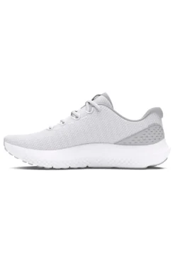 Scarpe da running bianco e grigio chiaro con mesh traspirante e Charged Cushioning Under armour Charged Surge 4