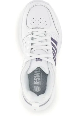 Scarpe da tennis bianche con inserti viola K-swiss Court Express 2 Clay