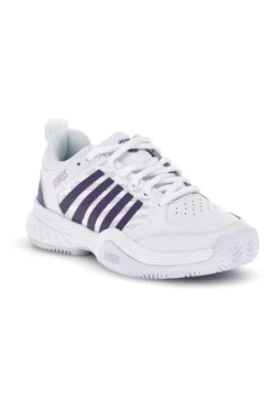 Scarpe da tennis bianche con inserti viola K-swiss Court Express 2 Clay