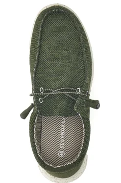 Scarpe da uomo casual verde in tessuto Sevenoaks PK1118I
