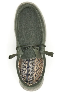 Scarpe da uomo casual verde in tessuto Sevenoaks PK1147O