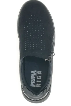 Scarpe nere con brillantini e cerniera laterale PRIMA RIGA H2301017