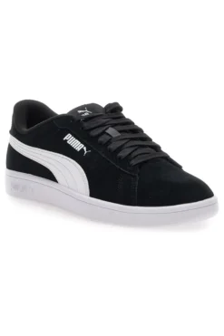 Scarpe nere in pelle con logo laterale Puma Smash 3