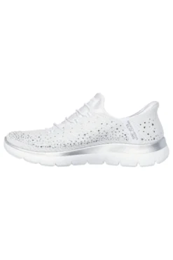 Scarpe slip ins bianco con strass in mesh Skechers Summits brilliant shine