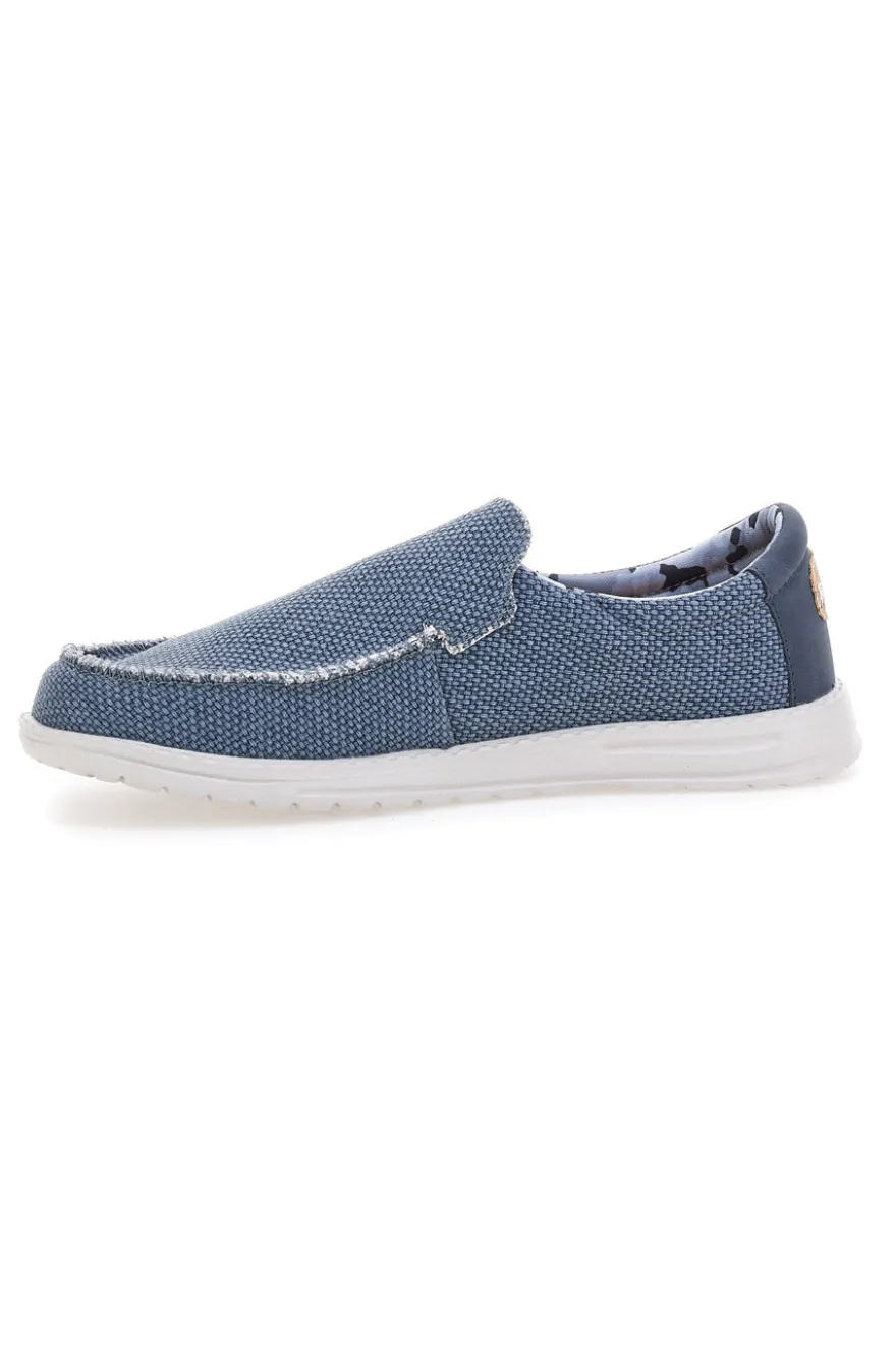 Scarpe slip on blu in tessuto Route 66 RO41817