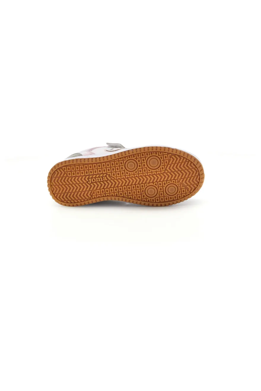 Scarpe sportive bianche e grigie con dettagli rosa Joma Street Jr 2607