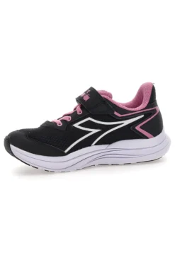 Scarpe sportive nere con dettagli rosa e strappo Diadora Snipe 3 JR