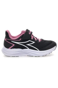 Scarpe sportive nere con dettagli rosa e strappo Diadora Snipe 3 JR