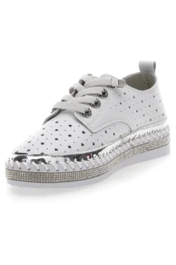Scarpe Stringate Bianche con Strass Cafè Cost 23011