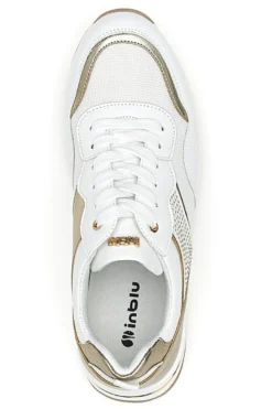 Scarpe Stringate Bianche e Oro con Platform INBLU 422 IN