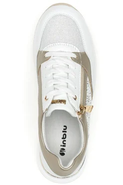 Scarpe Stringate Bianco con Tomaia Decorata INBLU 426 IN