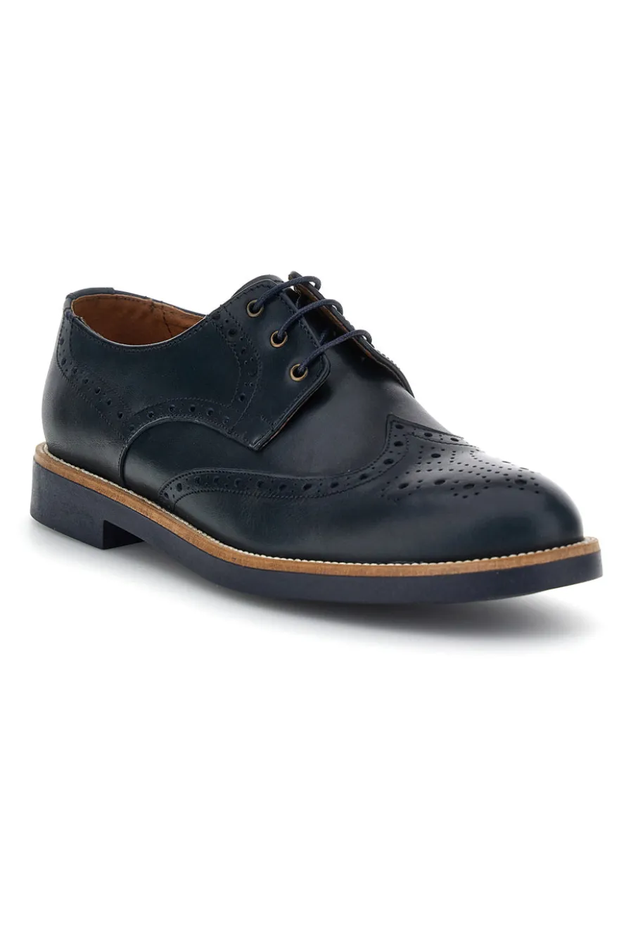 Scarpe stringate blu in pelle Pittarello 8023