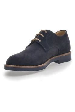 Scarpe Stringate Blu In Pelle Scamosciata Pittarello 8025