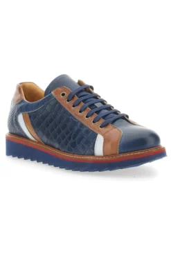 Scarpe Stringate Blu In Vera Pelle Made in Italy Pittarello Plus PT325
