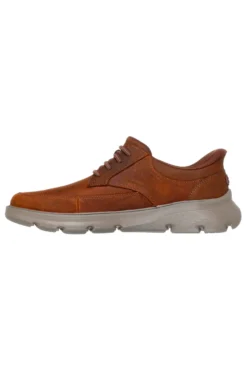 Scarpe stringate cuoio in materiale tecnico con soletta Arch Fit Skechers Garza Rowan