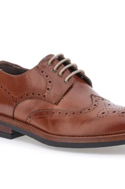 Scarpe Stringate Francesine marroni in pelle con lavorazione brogue Pittarello 06