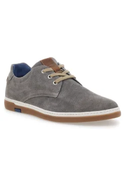 Scarpe Stringate Grigio Militare con Tomaia Traforata in Pelle PITTARELLO ECO 200012