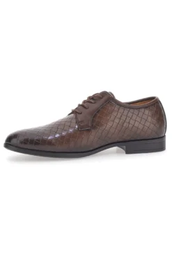 Scarpe Stringate Marroni con Texture Intrecciata Longford 208510
