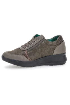 Scarpe Stringate Marroni con Dettagli in Color Bronzo e Soletta Estraibile Eco Bio J522501