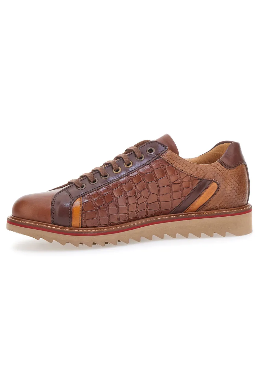Scarpe Stringate Marroni In Vera Pelle Made in Italy Pittarello Plus PT325