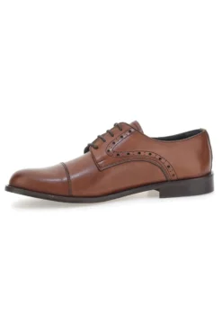 Scarpe Stringate Marroni In Vera Pelle Made In Italy Pittarello 7715