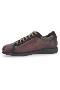 Scarpe Stringate Marroni in Vera Pelle con Inserti in Pelle Scamosciata PITTARELLO TIERRA 22095681