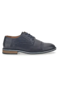 Scarpe Stringate Navy Con Ricamo All'Inglese Johes Land 188352