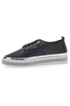 Scarpe Stringate Nere con Strass Cafè Cost 23011