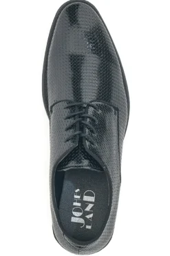 Scarpe Stringate Nere Con Trama Effetto Lucido Johes Land 178284