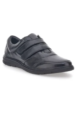 Scarpe Stringate Nere in Pelle Con Strappo Max Dillan