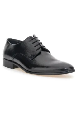 Scarpe stringate nere in vera pelle Made in Italy con suola in cuoio Pittarello 1720