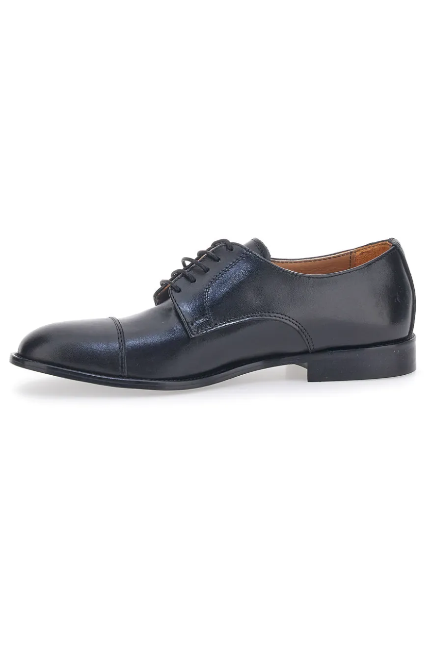 Scarpe Stringate Nere In Vera Pelle Made In Italy Pittarello 403