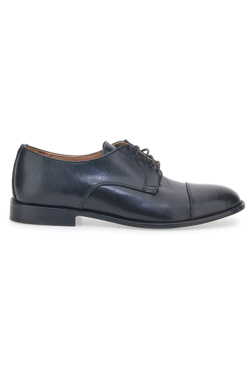 Scarpe Stringate Nere In Vera Pelle Made In Italy Pittarello 403