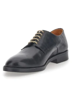 Scarpe Stringate Nere In Vera Pelle Longford 712