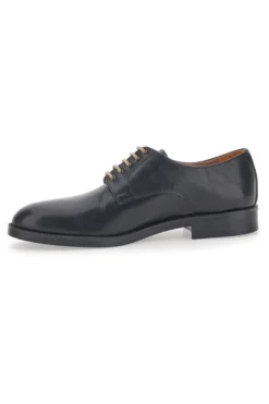 Scarpe Stringate Nere In Vera Pelle Longford 712