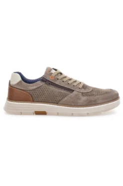 Scarpe stringate taupe traforate con zip laterale Pittarello eco 26111008